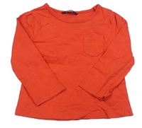 Červené melírované triko s kapsou s výšivkou George