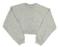 Světlešedá melírovaná crop mikina H&M