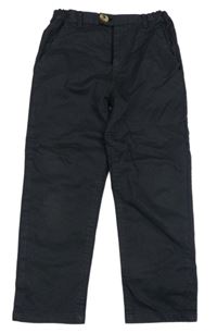 Černo-tmavošedé vzorované chino kalhoty