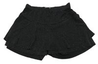 Černá sukně se třpytkami a všitými kraťasy VRS