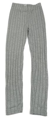 Světlešedé melírované žebrované úpletové legíny SHEIN