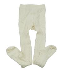 Smetanové vzorované punčocháče H&M