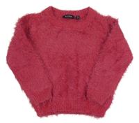 Malinový chlupatý svetr BLUE SEVEN