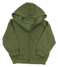 Khaki propínací oversize mikina s kapucí George