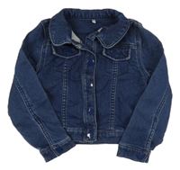 Tmavomodrá tepláková riflová bunda s límečkem M&S