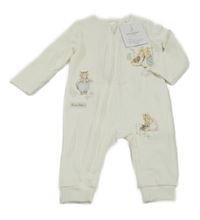 Nové - bílý žebrovaný overal s králíčky - Peter Rabbit