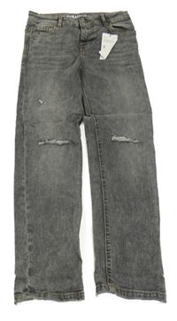 Nové - šedé straight rifle s prošoupáním Denim Co.