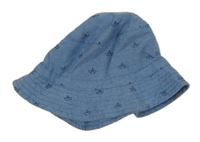 Modrý melírovaný plátěný klobouk s lodičkami C&A