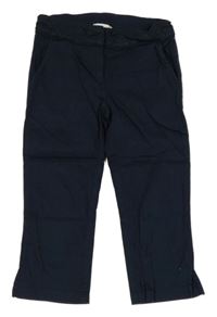 Tmavomodré plátěné kalhoty s krajkou BLU KIDS