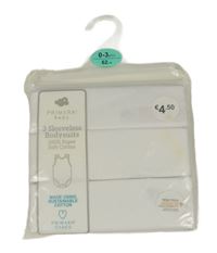 Nové - 3x - Bílé tílkové body PRIMARK