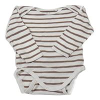 Bílo-hnědé pruhované žebrované body C&A