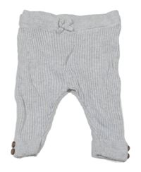 Světlešedé melírované žebrované pletené tepláky s mašlí Mothercare