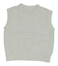 Bílá květovaná svetrová crop vesta ZARA
