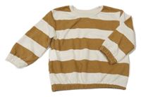 Hnědo-bílá pruhovaná mikina PRIMARK