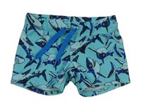 Azurové nohavičkové plavky se žraloky H&M