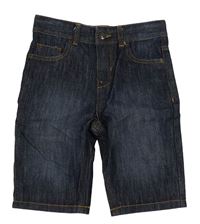 Tmavomodré straight riflové kraťasy Denim Co.