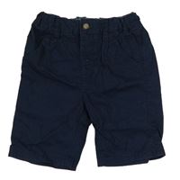 Tmavomodré plátěné chino kraťasy Matalan