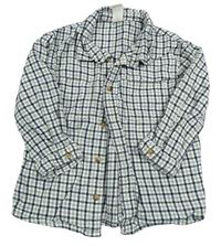 Bílo-tmavomodro-zelená kostkovaná košile H&M