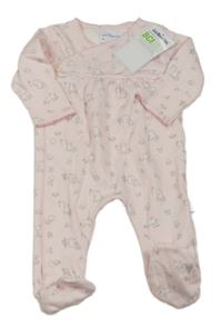 Světlerůžový overal s ježky a králíky Jojo Maman Bébé