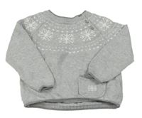 Šedý melírovaný svetr s vločkami The Little White Company