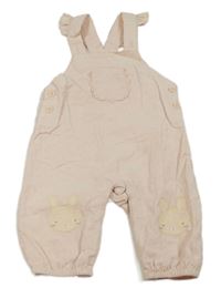 Světlerůžové puntíkaté manšestrové podšité laclové kalhoty s králíky Mothercare