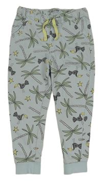 Světlemodré tepláky s palmami a tukany John Lewis