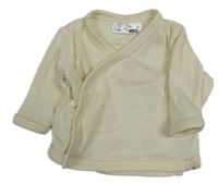 Krémové žebrované zavinovací triko Ergee