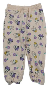 Světlerůžové květované tepláky s Minnie a Daisy Primark