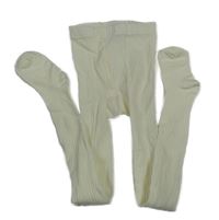 Krémové žebrované punčocháče H&M