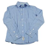 Modro-bílá kostkovaná košile Hema