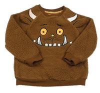 Hnědá huňatá mikina s Gruffalem Tu