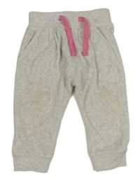 Světlešedé melírované sametové tepláky Mothercare