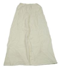 Smetanové široké lehké kalhoty H&M