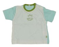 Bílo-světlemodré tričko se slonem