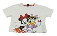 Bílé crop tričko s Minnie a Daisy Primark