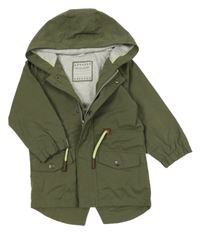 Khaki šusťáková jarní parka s kapucí Topomini