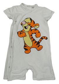Bílý bavlněný kraťasový overal s Tygrem H&M