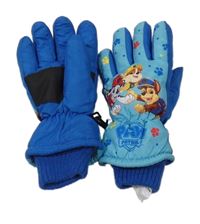 Modré šusťákové zimní prstové rukavice s Paw Patrol Nickelodeon