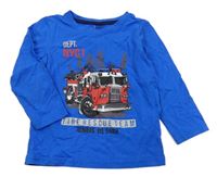 Modré pyžamové triko s hasiči Kiki&Koko
