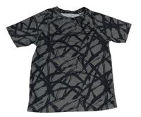 Šedo-černé vzorované sportovní tričko H&M