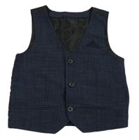 Tmavomodro-černá společenská vesta 