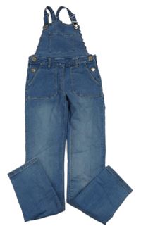 Nové - Modré laclové rifle s kapsami 