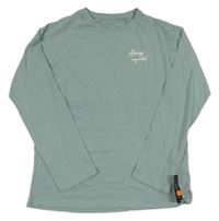 Nové - šedozelené triko s nápisem Dunnes 