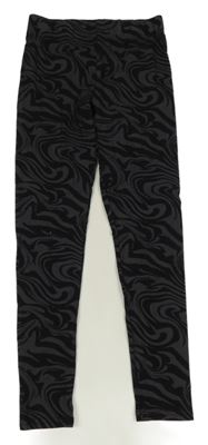 Černo-šedé vzorované legíny Page one young