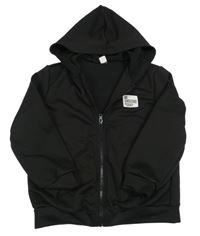 Černá propínací mikina s nášivkou a kapucí shein