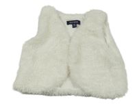 Bílá kožešinová podšitá vesta 