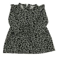 Šedo-černé leopardí úpletové šaty 