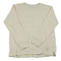 Smetanové žebrované triko Zara