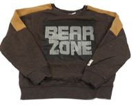 Hnědá mikina s nápisem kids