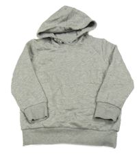 Šedá melírovaná mikina s nápisem a kapucí C&A